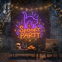 Halloween Theme SPOOKY PARTY LED Neon Sign Light Pop Art
