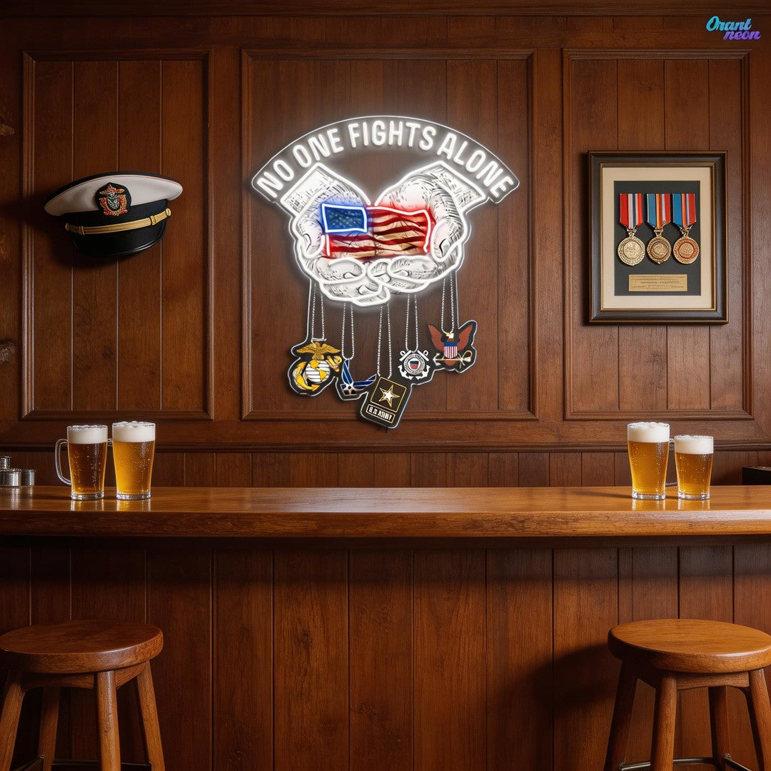 Brave & Bright: Neon Tribute to Veterans Neon Sign Light Artwork