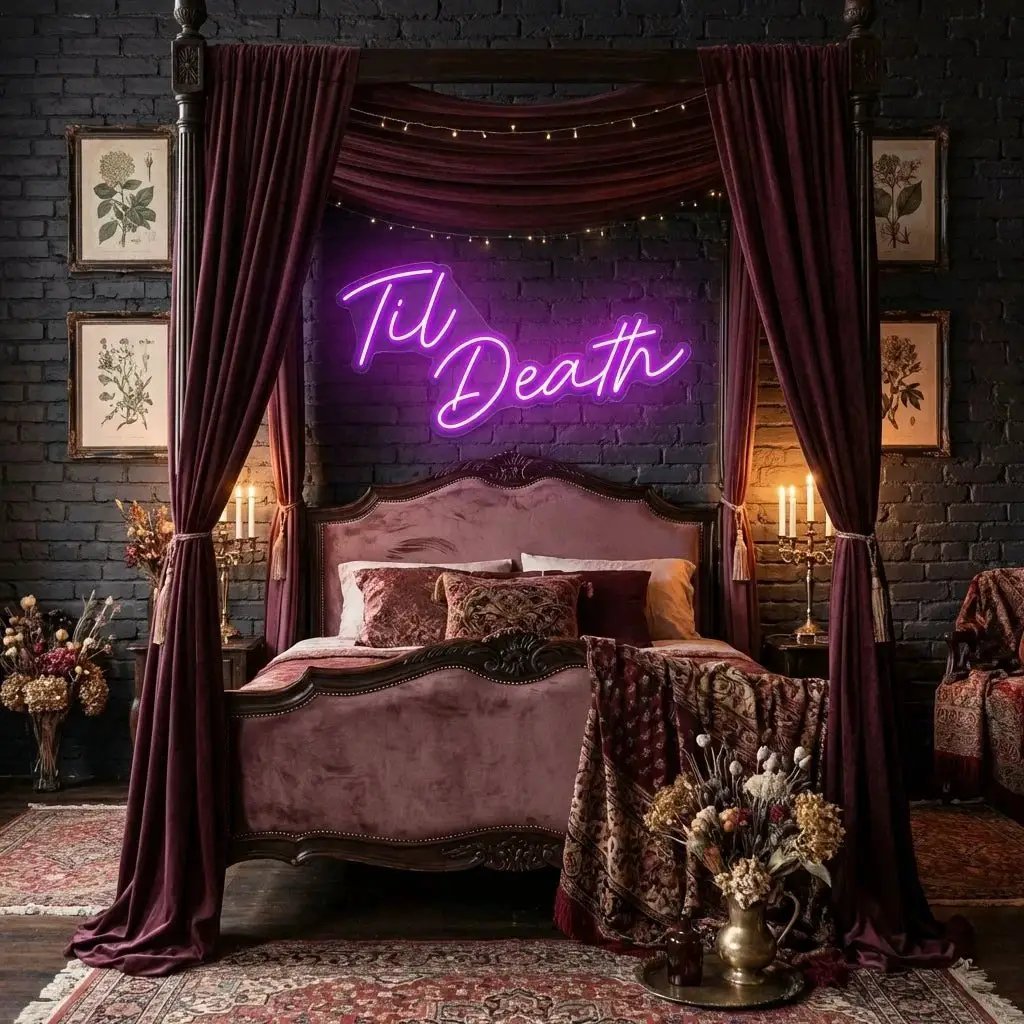 Til Death Led Neon Sign Light, Neon Sign Wedding, Neon Sign Wedding Backdrop