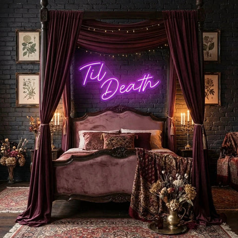 Til Death Led Neon Sign Light, Neon Sign Wedding, Neon Sign Wedding Backdrop