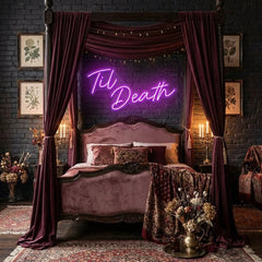 Til Death Led Neon Sign Light, Neon Sign Wedding, Neon Sign Wedding Backdrop