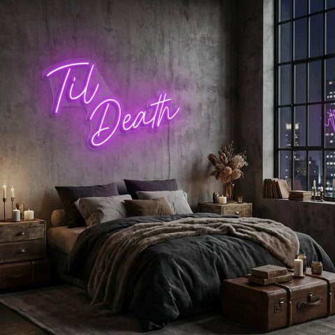 Til Death Led Neon Sign Light, Neon Sign Wedding, Neon Sign Wedding Backdrop