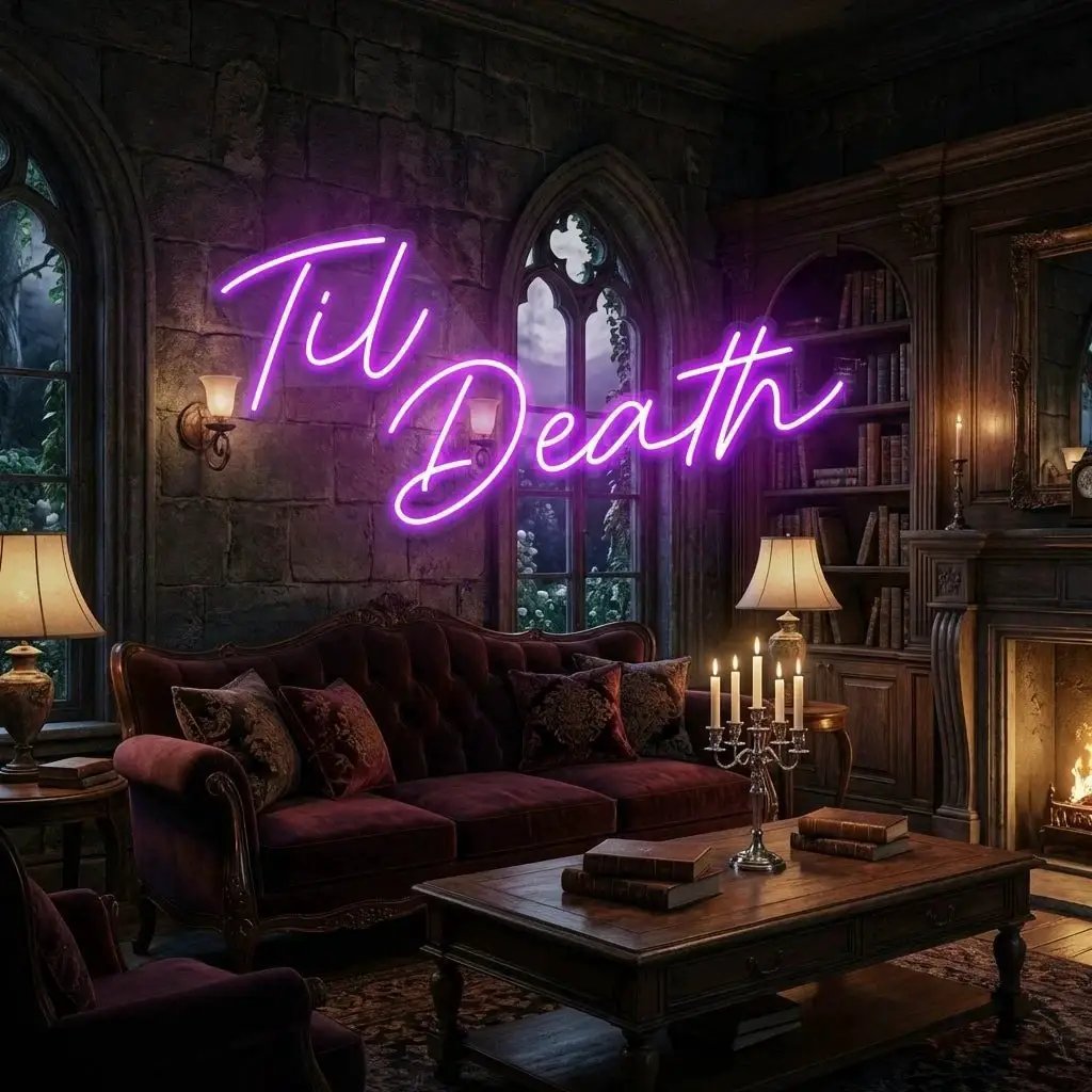 Til Death Led Neon Sign Light, Neon Sign Wedding, Neon Sign Wedding Backdrop