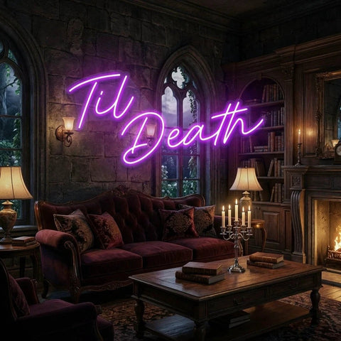 Til Death Led Neon Sign Light, Neon Sign Wedding, Neon Sign Wedding Backdrop