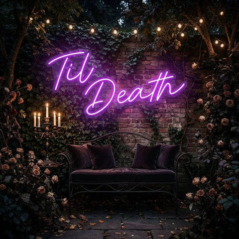 Til Death Led Neon Sign Light, Neon Sign Wedding, Neon Sign Wedding Backdrop