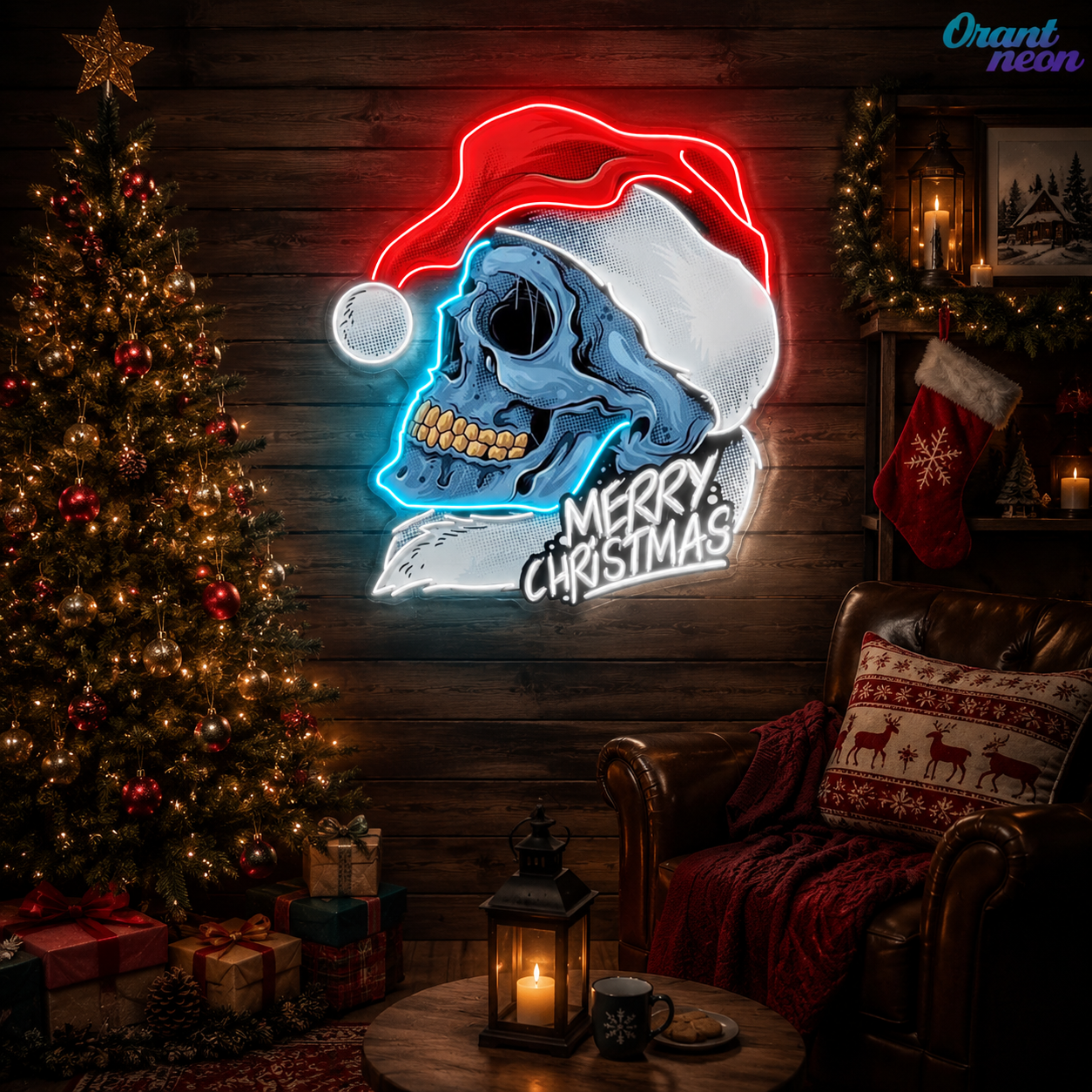 Skull Secrets of Christmas Neon Sign Light Artwork