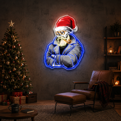 Smoking Santa's Shadow Neon Sign Light Artwork