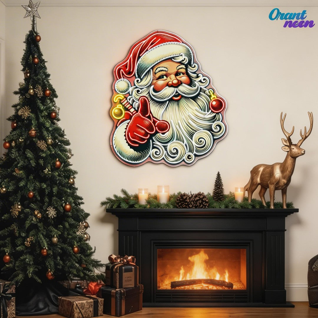 Sweet Santa: A Smile for Christmas Neon Sign Light Artwork