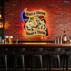Veteran & Pug: Loyalty in Light Neon Sign Light Artwork