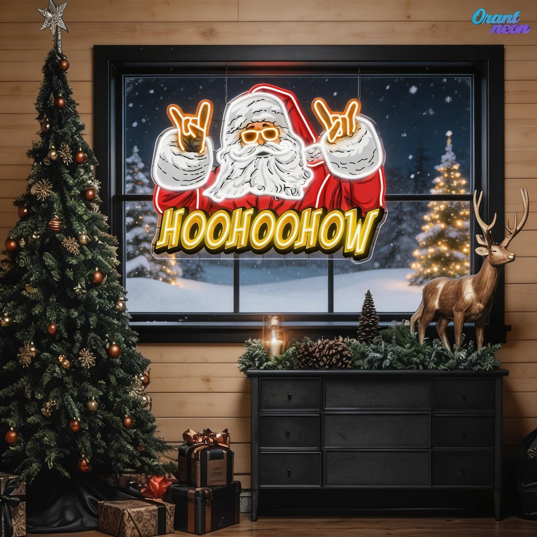 YOLO Claus: A Jolly Neon Twist Neon Sign Light Artwork