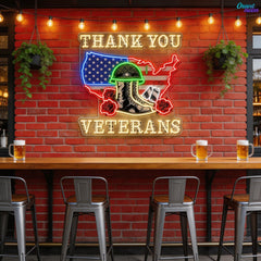 Veteran's Valor and Divine Light Neon Sign Light Artwork