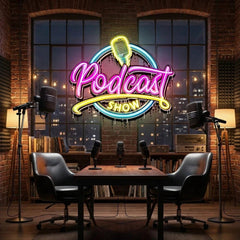 LED Neon Sign for Podcast Show - Custom Artwork Design