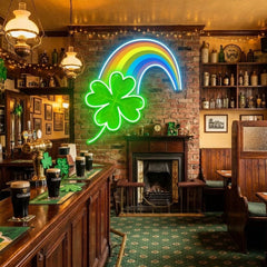 Four Leaf Clover Saint Patrick's Day Artwork Led Neon Sign Light
