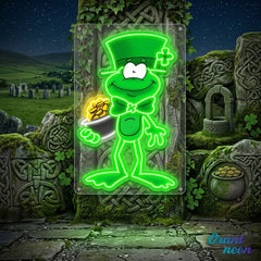 Patrick's Day Holding Money And Wearing Hat Led Neon Acrylic Artwork