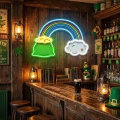 Gold And Cloud Saint Patrick's Day Artwork Led Neon Sign Light