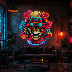 Shinigami Glow: The Art of Life and Death Neon Sign Light Artwork