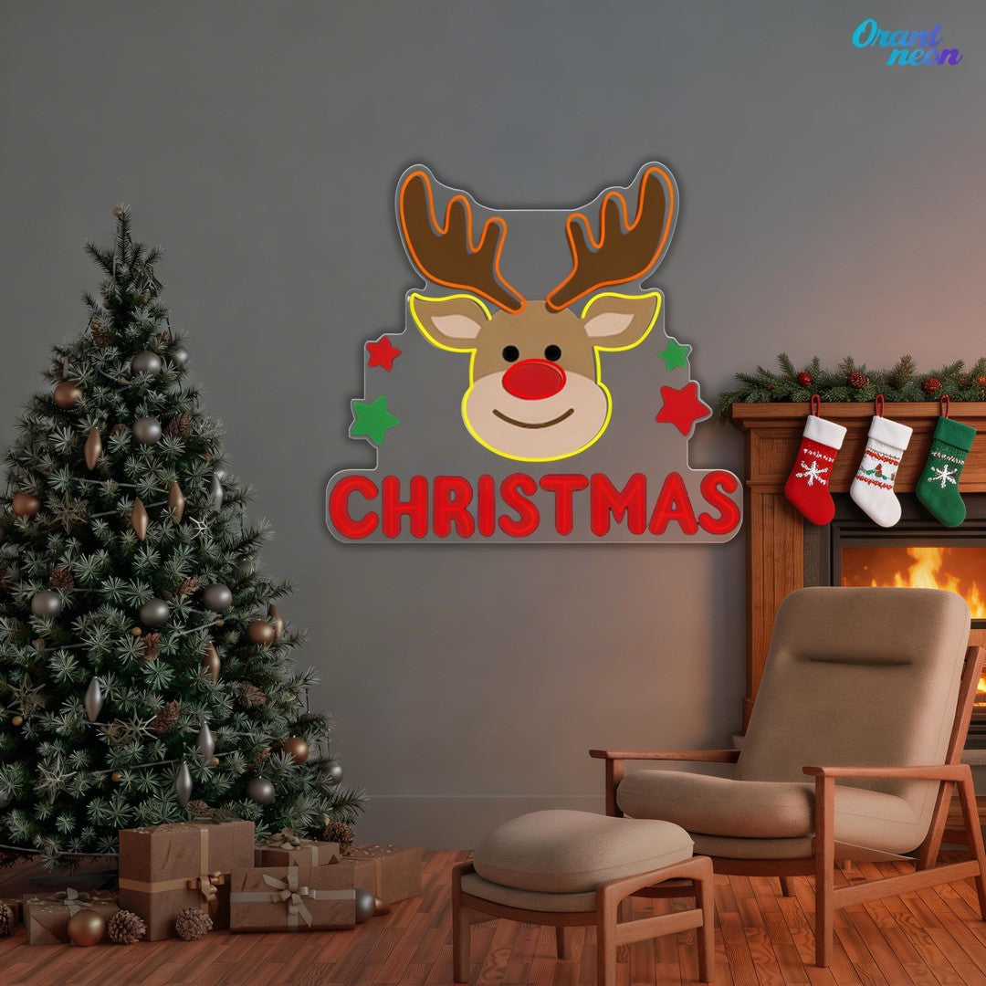 Christmas Reindeer Eve Neon Sign Light Artwork