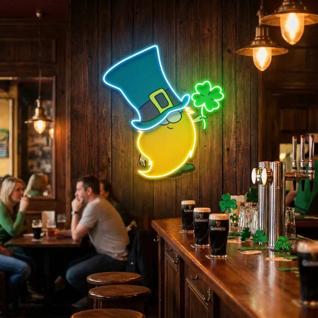 Goblins Luck Saint Patrick's Day Artwork Led Neon Sign Light
