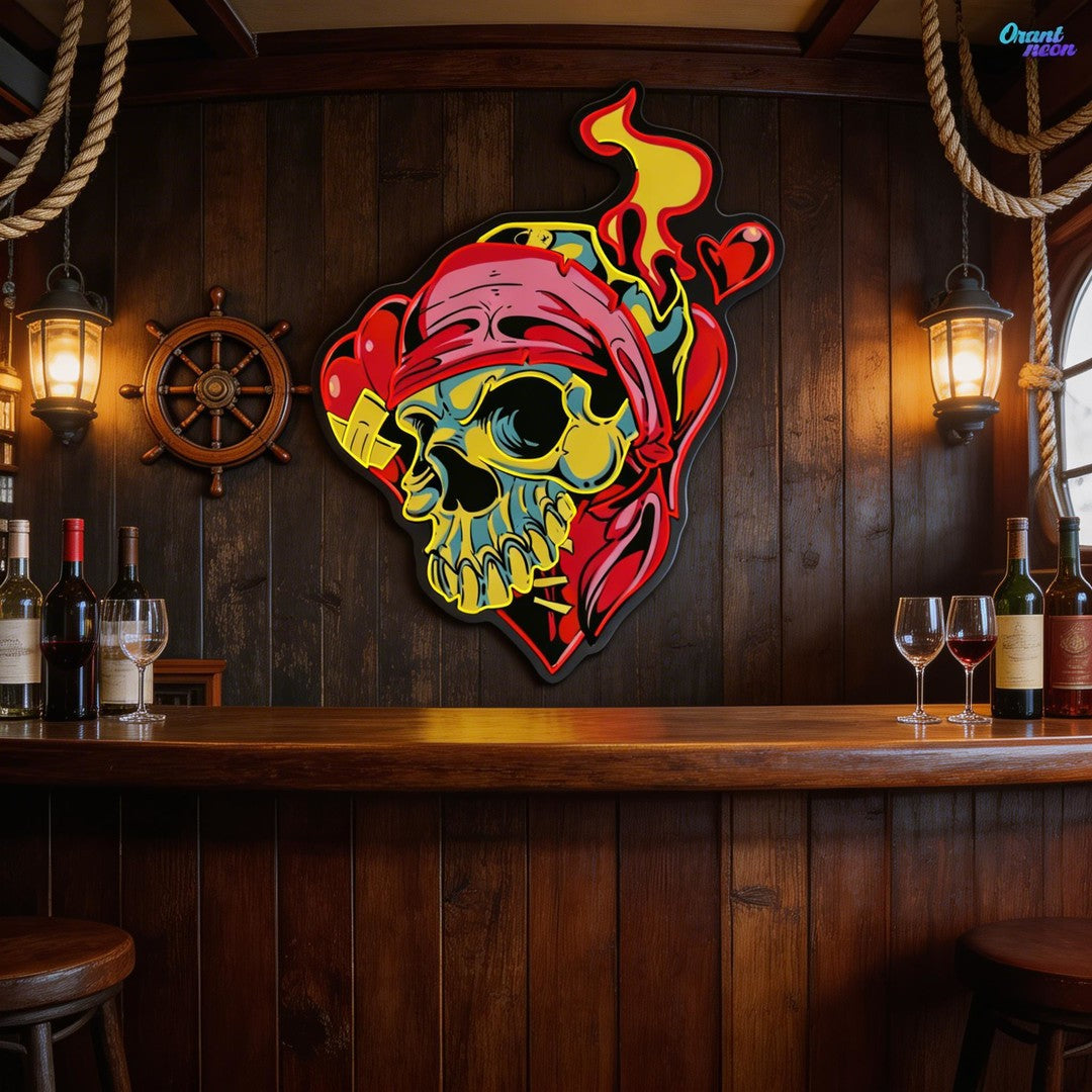 Skull & Love: A Neon Romance Neon Sign Light Artwork