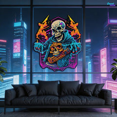Skull Beats: Neon Vibes from the Grave Neon Sign Light Artwork