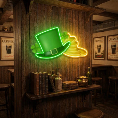Patrick Gold St Patrick's Day Artwork Led Neon Sign Light