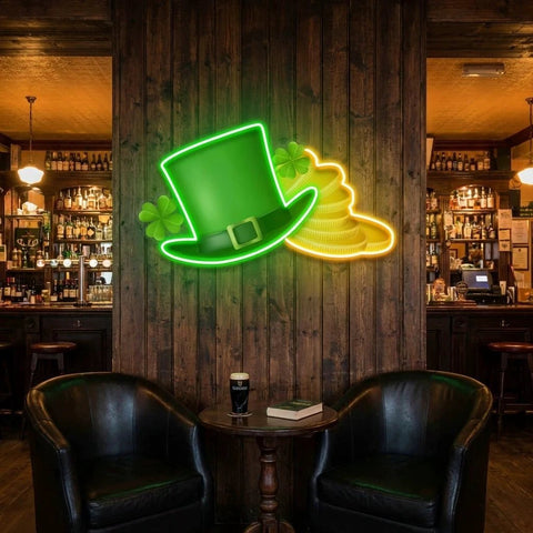 Patrick Gold St Patrick's Day Artwork Led Neon Sign Light