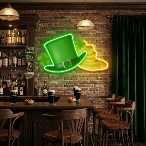Patrick Gold St Patrick's Day Artwork Led Neon Sign Light