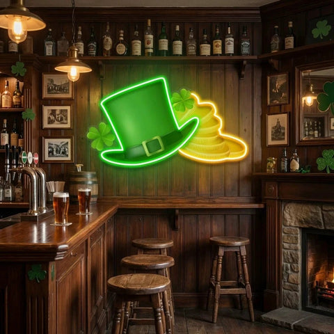 Patrick Gold St Patrick's Day Artwork Led Neon Sign Light