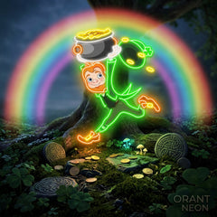 Patrick's Day Goblin Running With Money Valley Led Neon Acrylic Artwork