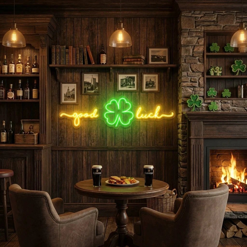 Good Luck Saint Patrick's Day Artwork Led Neon Sign Light