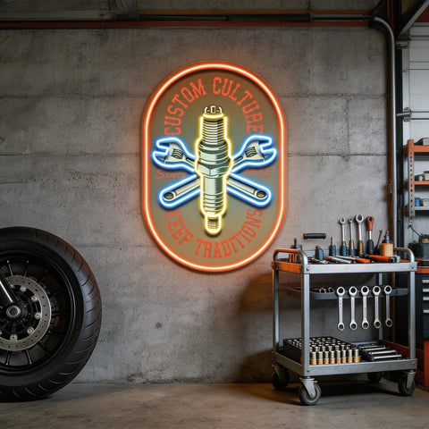 Custom Racing Engine LED Neon Sign Light Pop Art