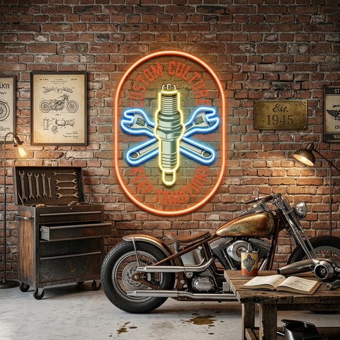 Custom Racing Engine LED Neon Sign Light Pop Art