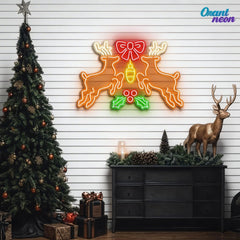 Bright Lights, Reindeer Nights: Neon Christmas Cheer Neon Sign Light Artwork