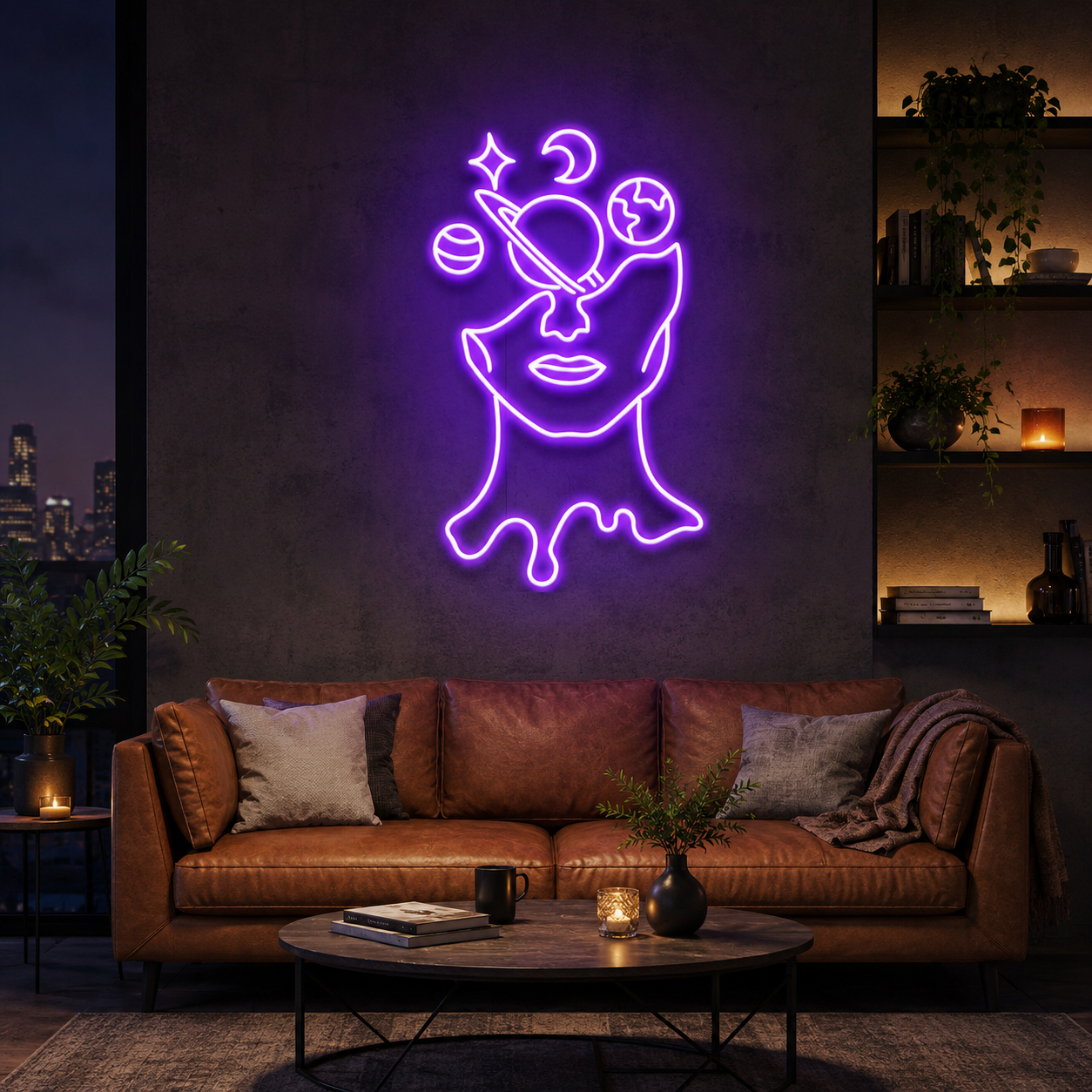 Galaxy Brain Led Neon Sign Light