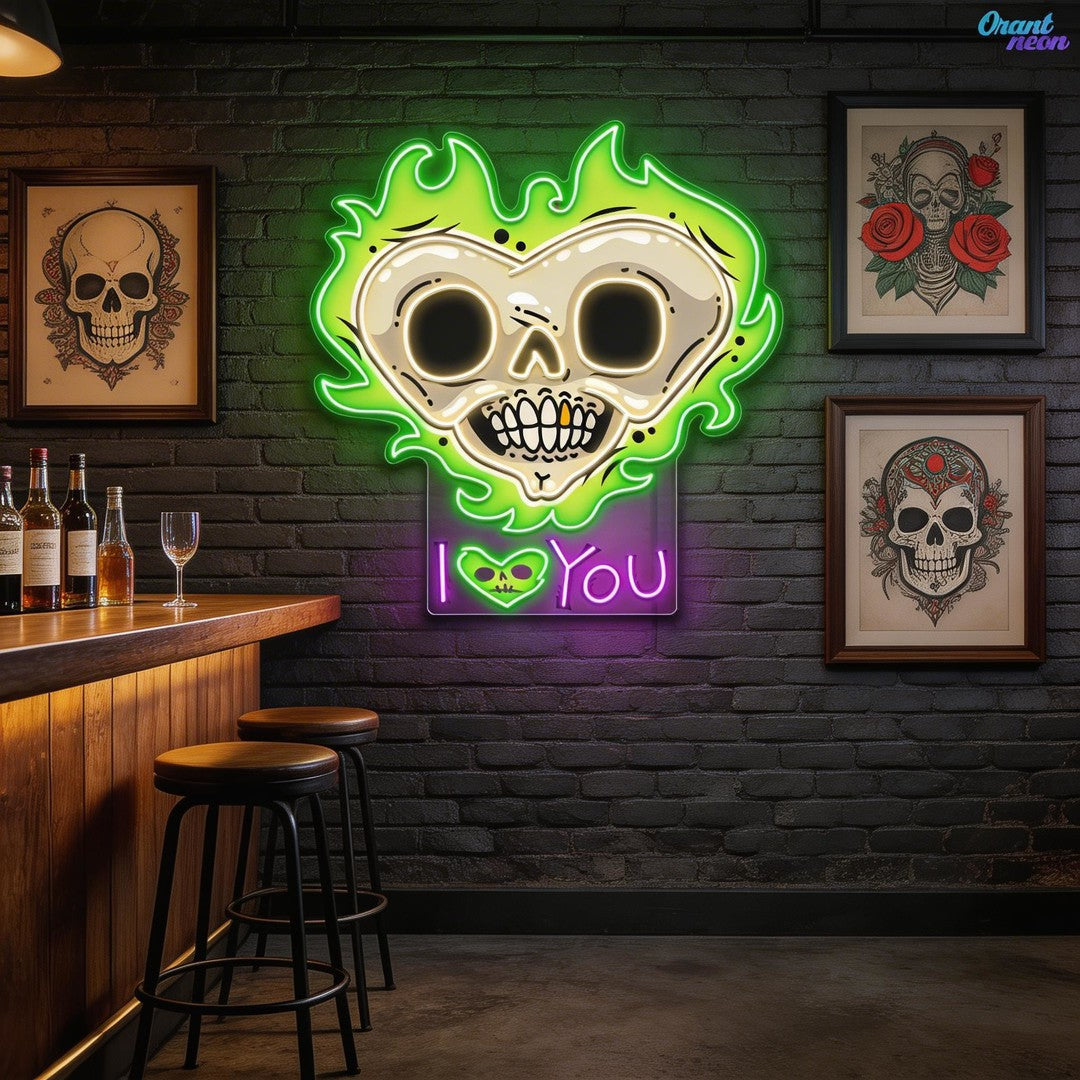Fires of Desire, Shadows of Death Best Gift for Valentine Neon Sign Artwork