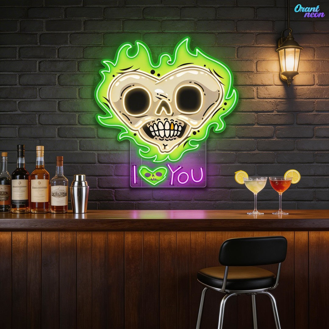 Fires of Desire, Shadows of Death Best Gift for Valentine Neon Sign Artwork