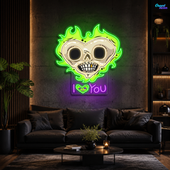 Fires of Desire, Shadows of Death Best Gift for Valentine Neon Sign Artwork