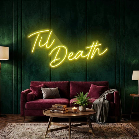 Til Death Led Neon Sign Light, Neon Sign Wedding, Neon Sign Wedding Backdrop