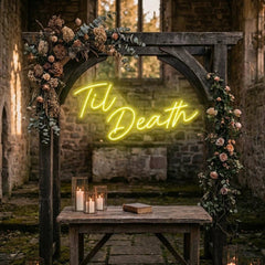 Til Death Led Neon Sign Light, Neon Sign Wedding, Neon Sign Wedding Backdrop