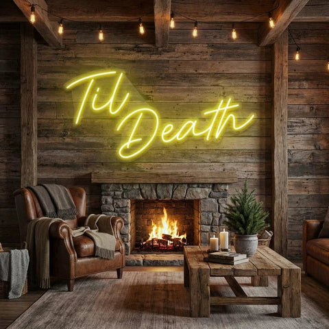 Til Death Led Neon Sign Light, Neon Sign Wedding, Neon Sign Wedding Backdrop