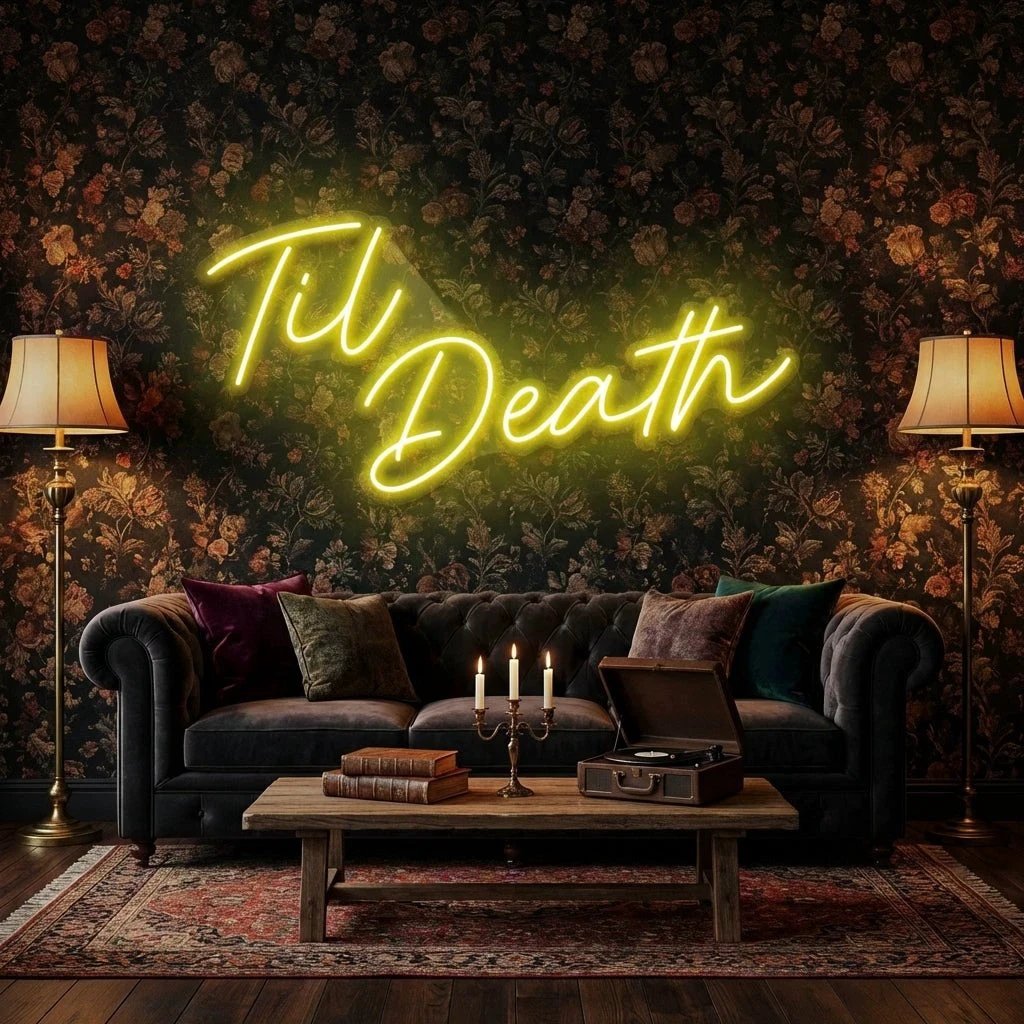 Til Death Led Neon Sign Light, Neon Sign Wedding, Neon Sign Wedding Backdrop
