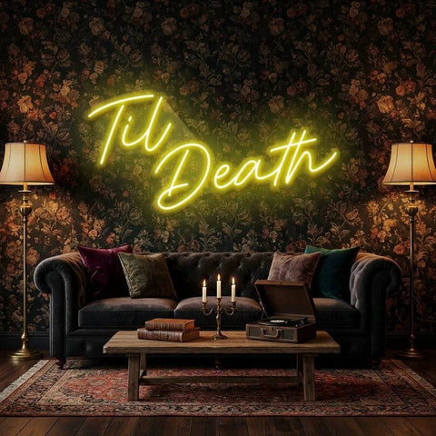 Til Death Led Neon Sign Light, Neon Sign Wedding, Neon Sign Wedding Backdrop