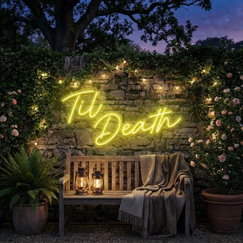 Til Death Led Neon Sign Light, Neon Sign Wedding, Neon Sign Wedding Backdrop
