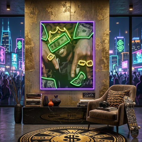 Rich Rapper Collapse Art LED Neon Sign Light Pop Art