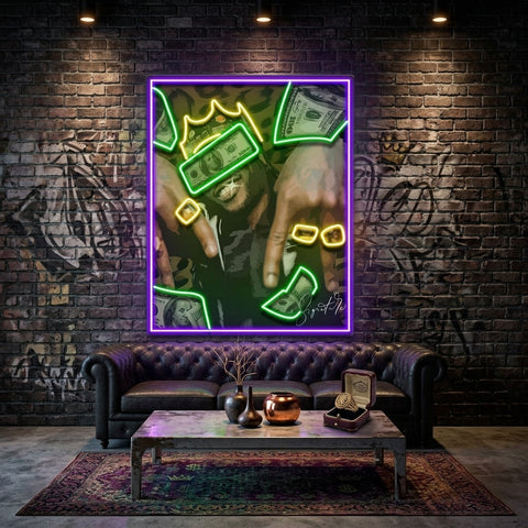 Rich Rapper Collapse Art LED Neon Sign Light Pop Art