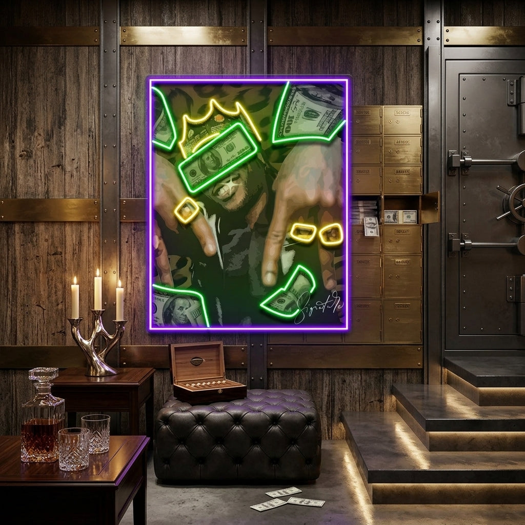 Rich Rapper Collapse Art LED Neon Sign Light Pop Art