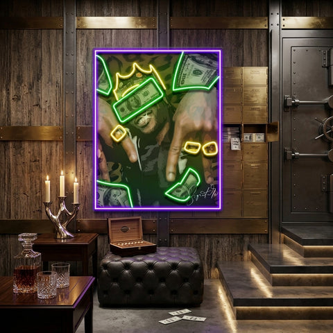 Rich Rapper Collapse Art LED Neon Sign Light Pop Art
