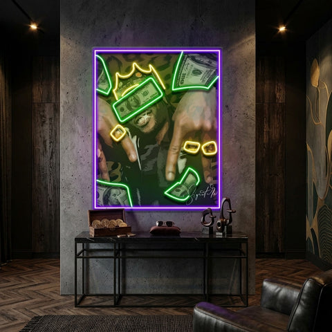 Rich Rapper Collapse Art LED Neon Sign Light Pop Art