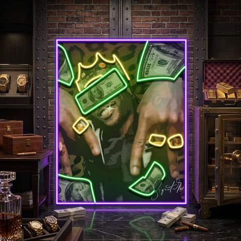 Rich Rapper Collapse Art LED Neon Sign Light Pop Art