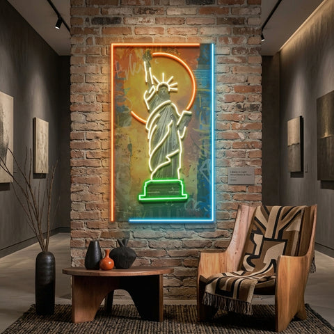 Colorful Liberty Statue Collapse Art LED Neon Sign Light Pop Art